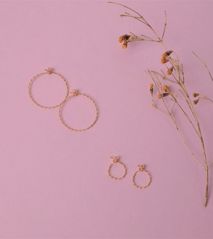 Small Crinkle Hoops | Gold Plated Sterling Silver