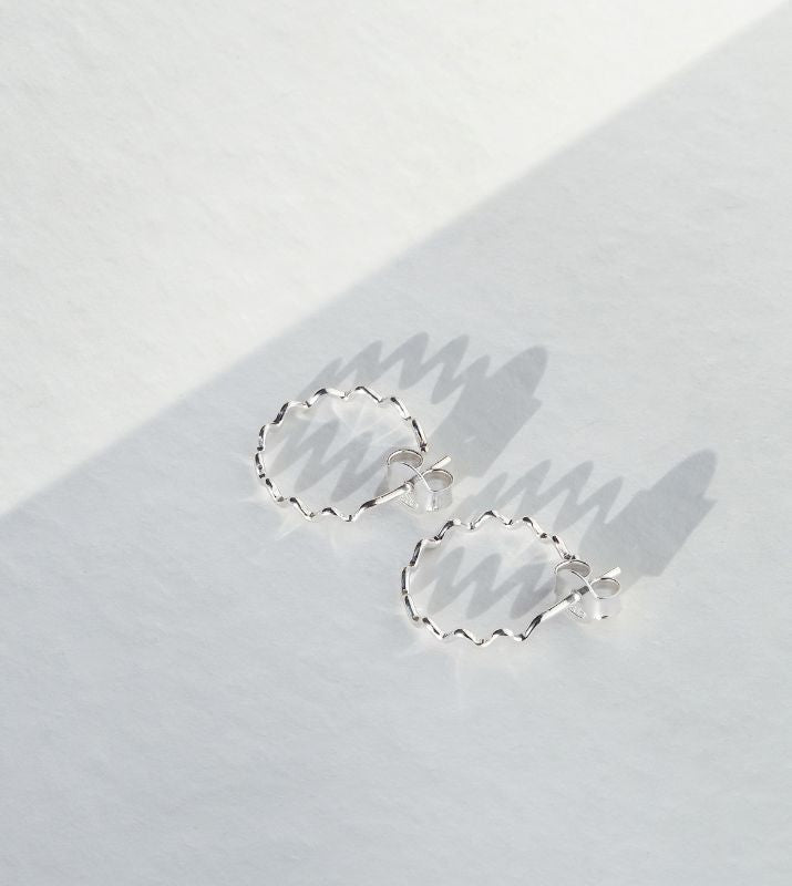 Small Crinkle Hoops | Sterling Silver