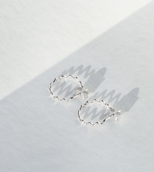 Small Crinkle Hoops | Sterling Silver
